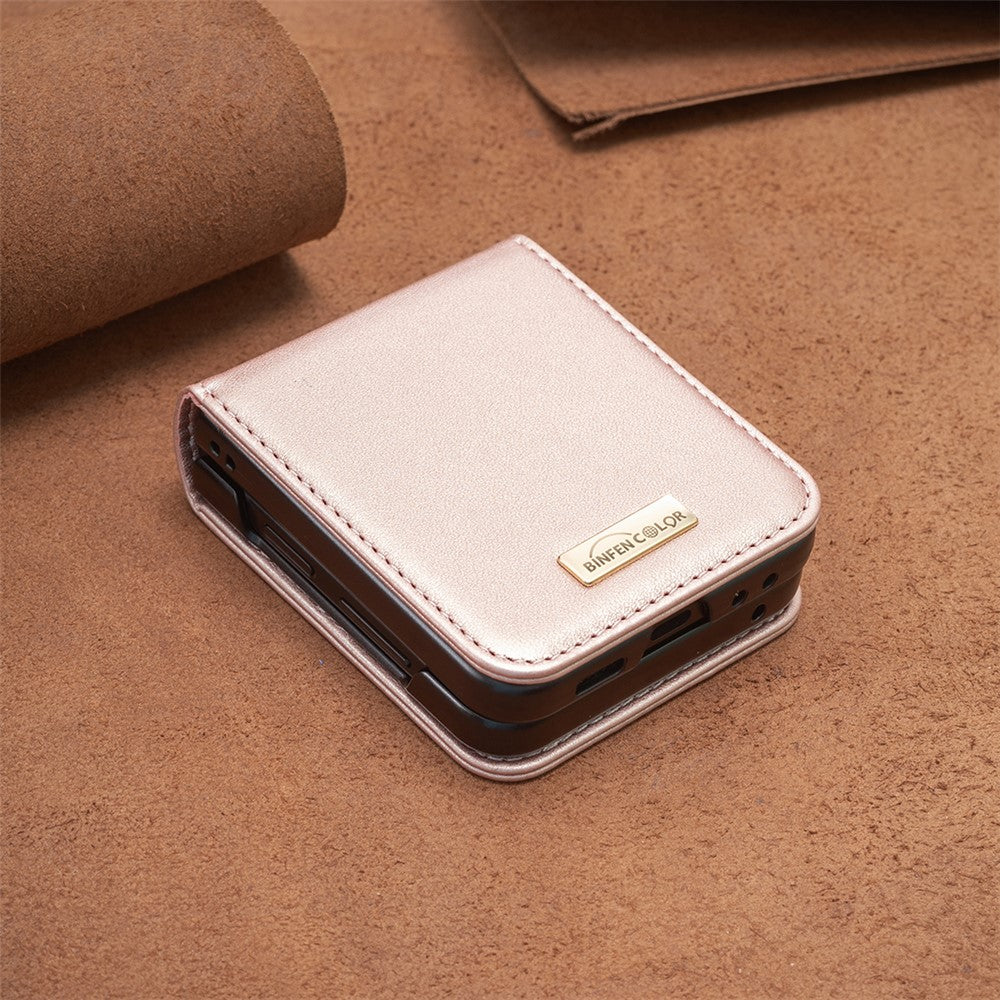 BINFEN COLOR for Samsung Galaxy Z Flip8 Case PU Leather + PC Shockproof Phone Cover
