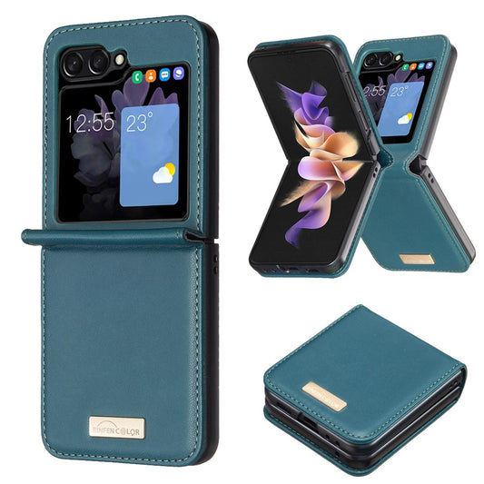 Galaxy Z Flip8 – Handyhülle aus PC und PU-Leder, stoßfest