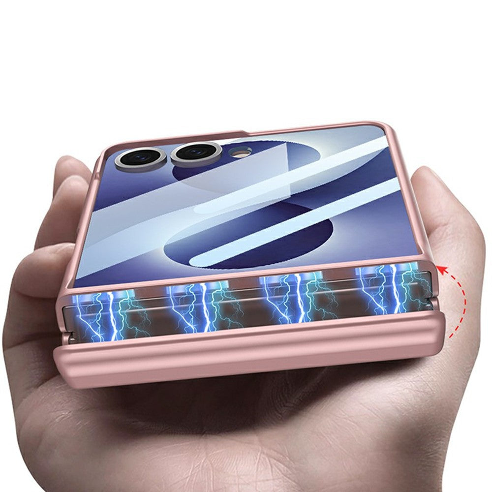 GKK For Samsung Galaxy Z Flip8 Case with Clear Screen Film Magnetic Hinge Protection Phone Cover