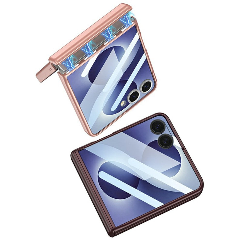 GKK For Samsung Galaxy Z Flip8 Case with Clear Screen Film Magnetic Hinge Protection Phone Cover