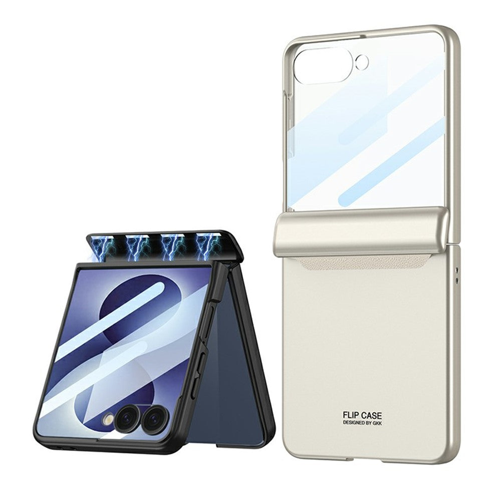 GKK For Samsung Galaxy Z Flip8 Case with Clear Screen Film Magnetic Hinge Protection Phone Cover