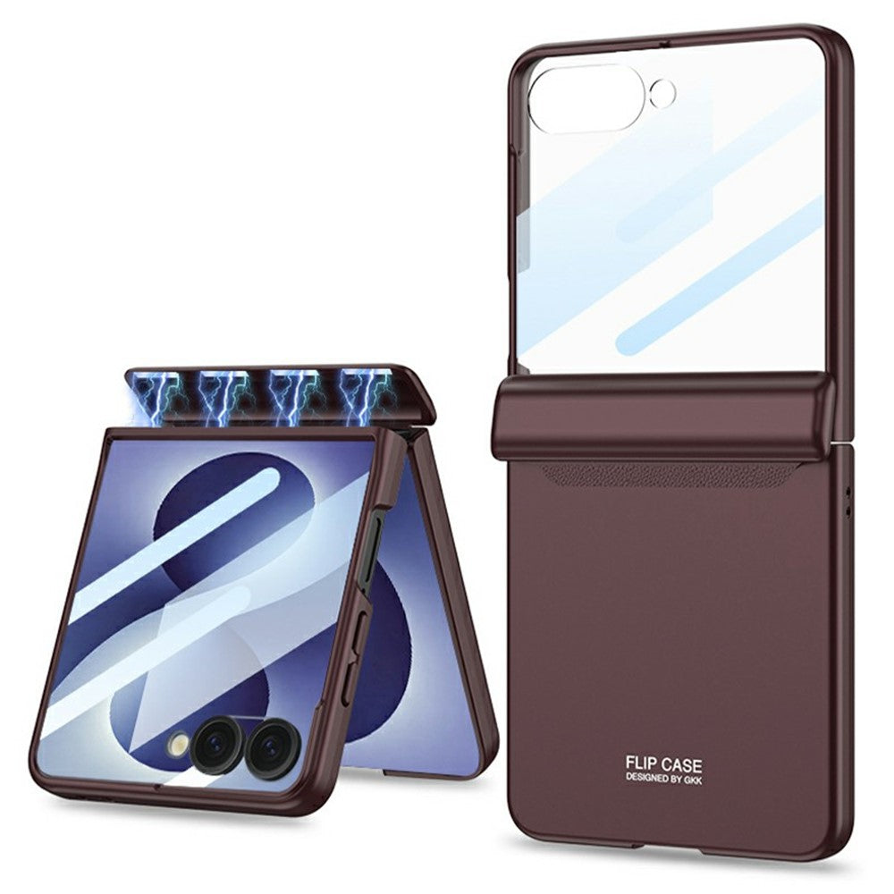 GKK For Samsung Galaxy Z Flip8 Case with Clear Screen Film Magnetic Hinge Protection Phone Cover