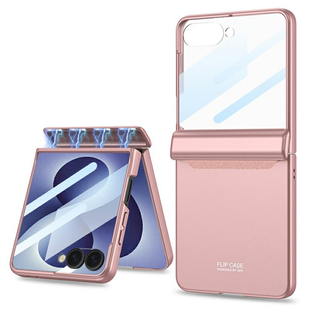 GKK For Samsung Galaxy Z Flip8 Case with Clear Screen Film Magnetic Hinge Protection Phone Cover