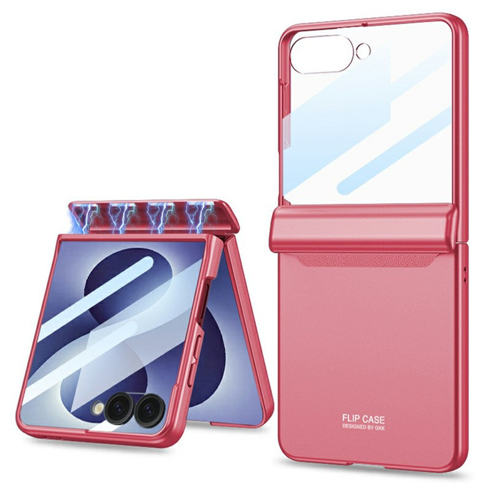 GKK For Samsung Galaxy Z Flip8 Case with Clear Screen Film Magnetic Hinge Protection Phone Cover