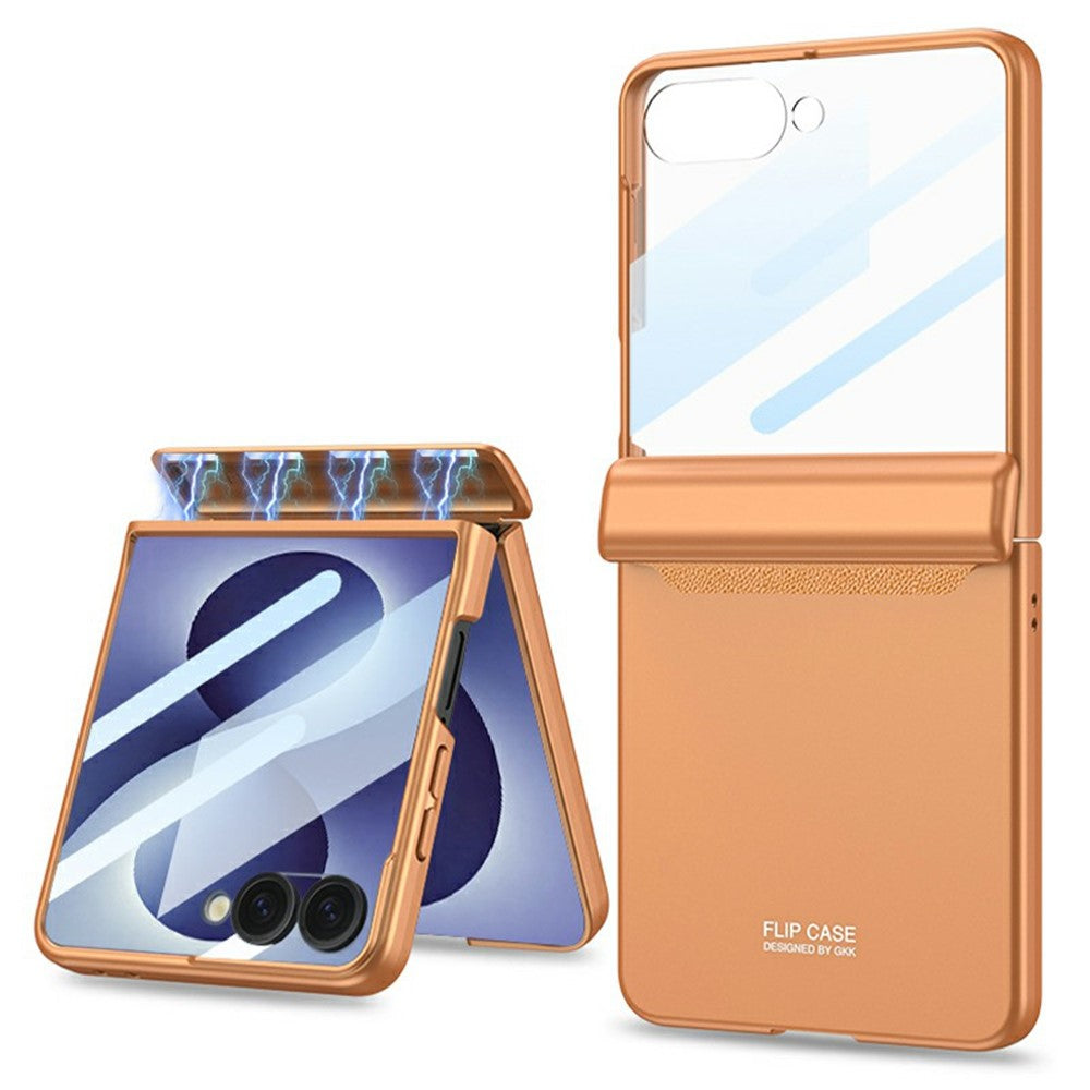GKK For Samsung Galaxy Z Flip8 Case with Clear Screen Film Magnetic Hinge Protection Phone Cover
