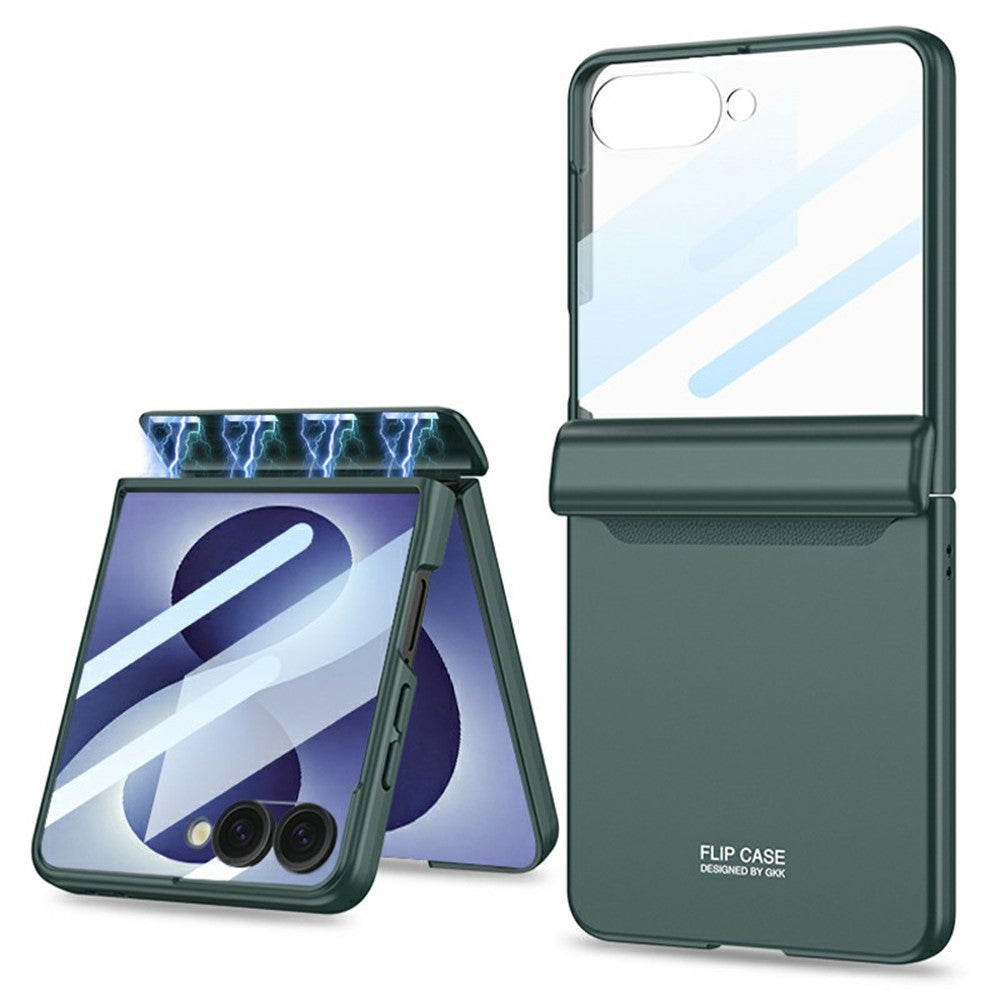 GKK For Samsung Galaxy Z Flip8 Case with Clear Screen Film Magnetic Hinge Protection Phone Cover