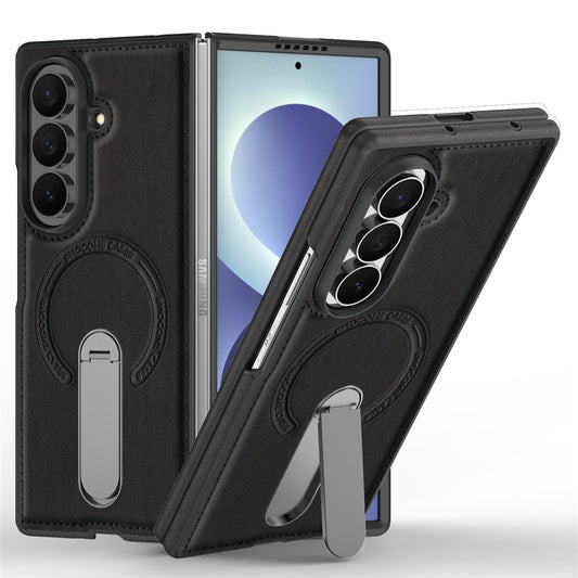 Galaxy Z Fold8 Ultra – Magnetische Handyhülle aus Metall, Kunststoff und PU-Leder, mit Ständer