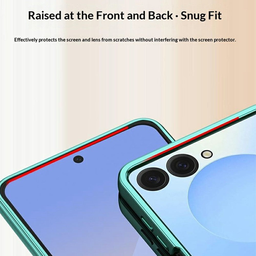 For Samsung Galaxy Z Flip8 Case Hinge Design Electroplating PC Clear Phone Cover