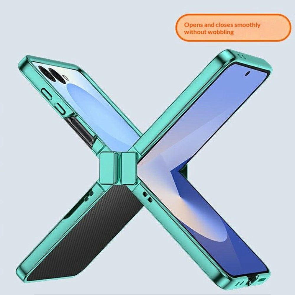 For Samsung Galaxy Z Flip8 Case Hinge Design Electroplating PC Clear Phone Cover
