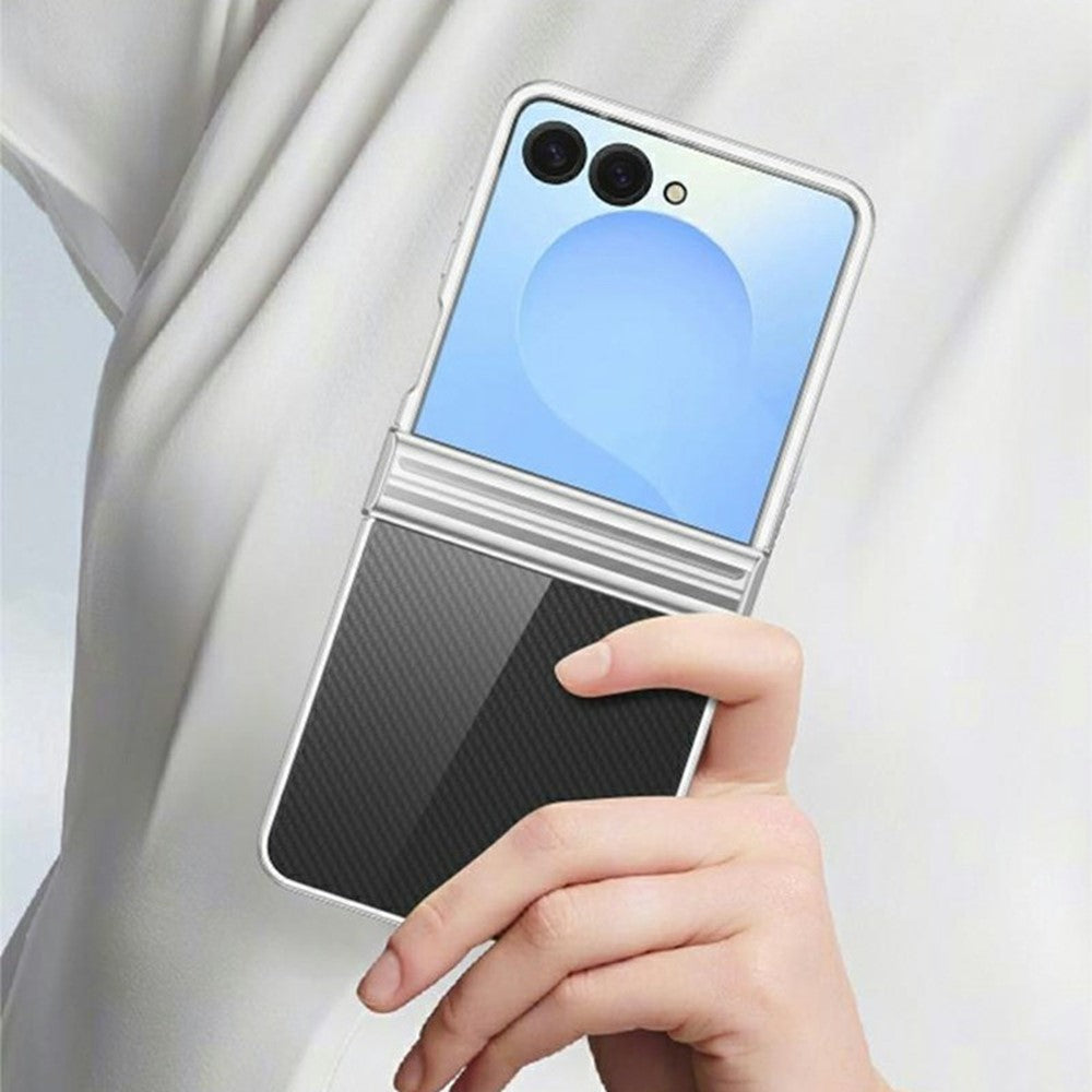 For Samsung Galaxy Z Flip8 Case Hinge Design Electroplating PC Clear Phone Cover