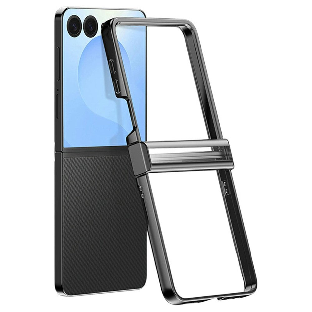 For Samsung Galaxy Z Flip8 Case Hinge Design Electroplating PC Clear Phone Cover