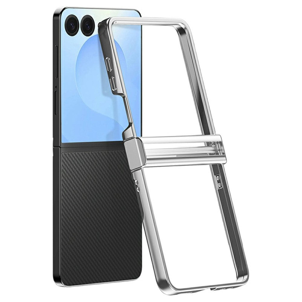 For Samsung Galaxy Z Flip8 Case Hinge Design Electroplating PC Clear Phone Cover
