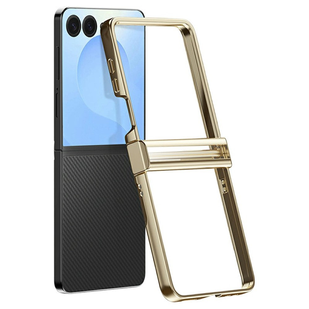 For Samsung Galaxy Z Flip8 Case Hinge Design Electroplating PC Clear Phone Cover