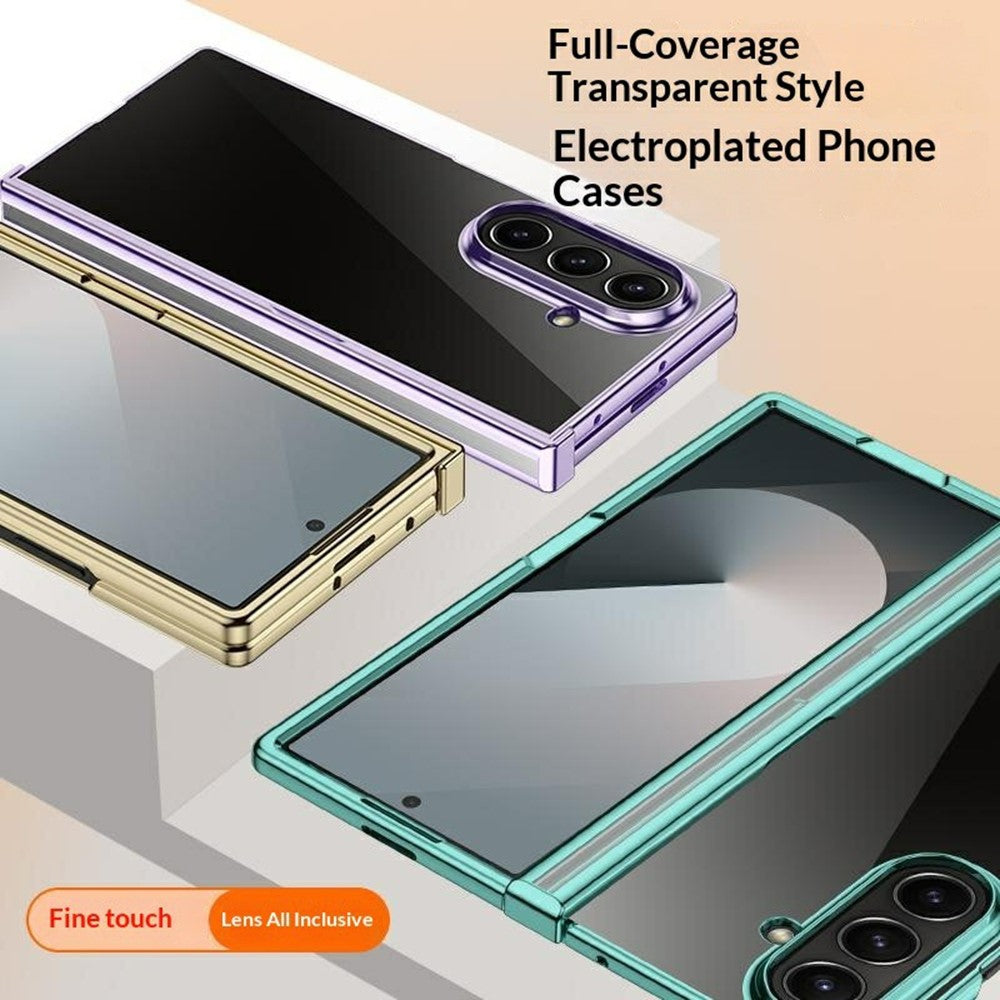 For Samsung Galaxy Z Fold8 Ultra Case Hinge Design Electroplating PC Clear Phone Cover