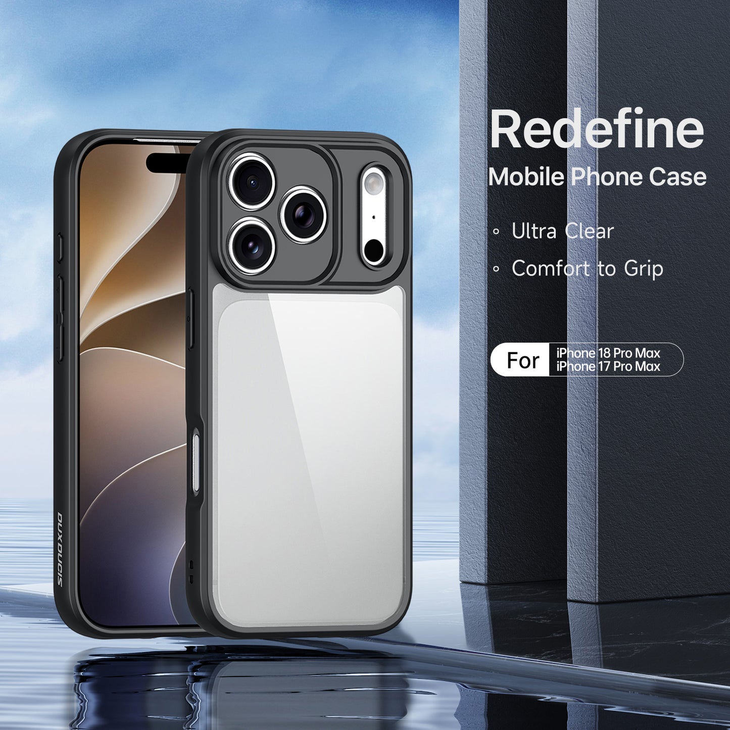 DUX DUCIS for iPhone 17 Pro Max / iPhone 18 Pro Max Aimo Series PC + TPU Clear Back Phone Cover (REACH Certification)