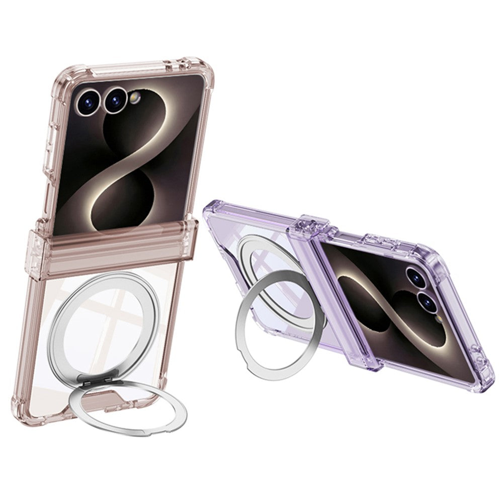 GKK For Samsung Galaxy Z Flip8 Case Magnetic Kickstand Airbag Hinge Protection TPU Phone Cover with Back Film