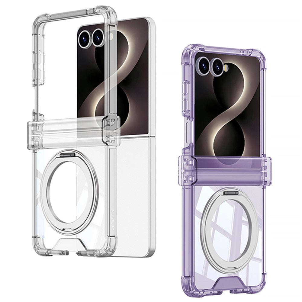 GKK For Samsung Galaxy Z Flip8 Case Magnetic Kickstand Airbag Hinge Protection TPU Phone Cover with Back Film