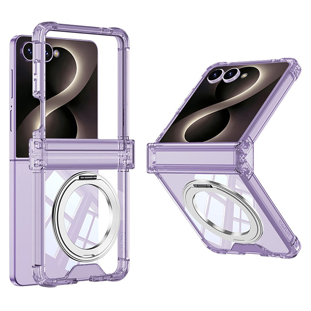 GKK For Samsung Galaxy Z Flip8 Case Magnetic Kickstand Airbag Hinge Protection TPU Phone Cover with Back Film