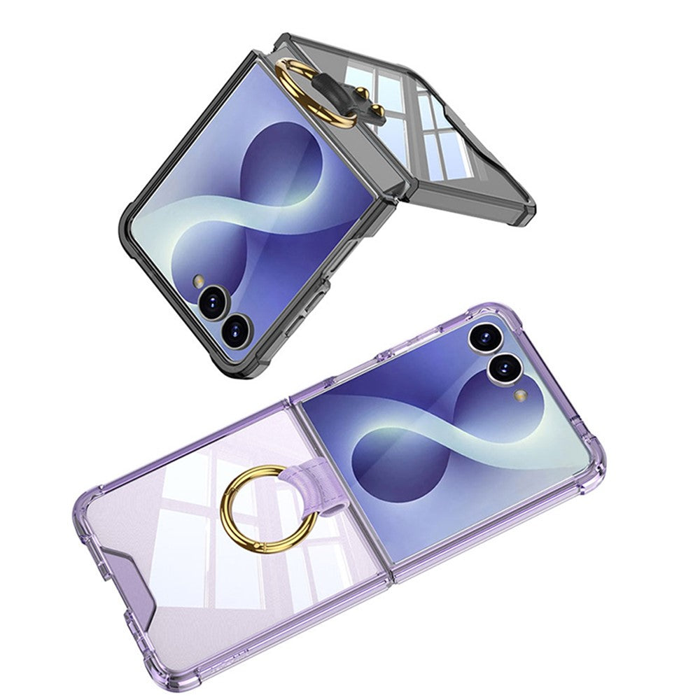 For Samsung Galaxy Z Flip8 Case Airbag Drop Proof TPU Phone Cover with Ring Kickstand