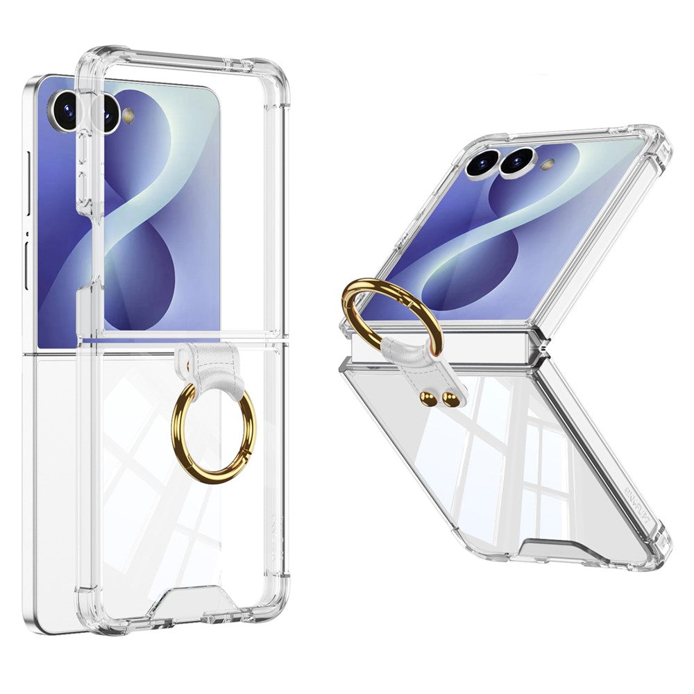 For Samsung Galaxy Z Flip8 Case Airbag Drop Proof TPU Phone Cover with Ring Kickstand