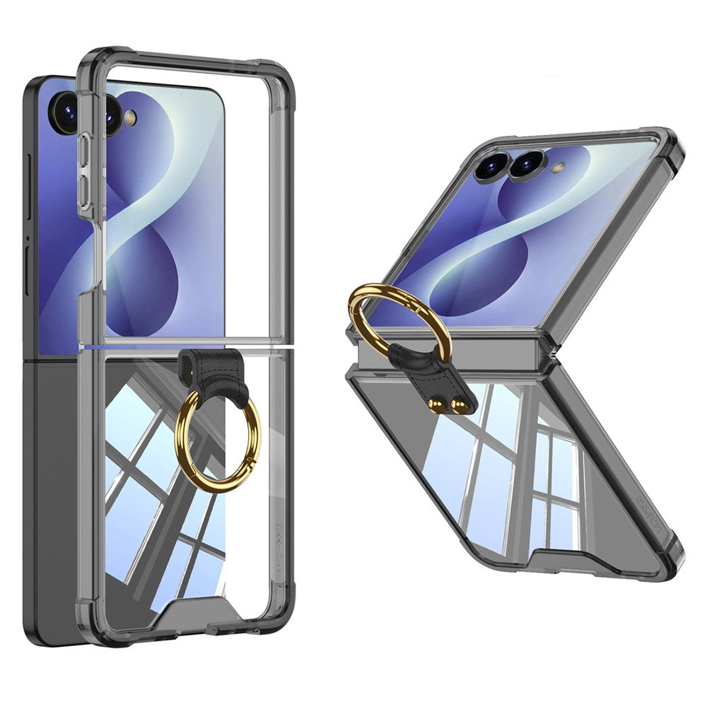For Samsung Galaxy Z Flip8 Case Airbag Drop Proof TPU Phone Cover with Ring Kickstand