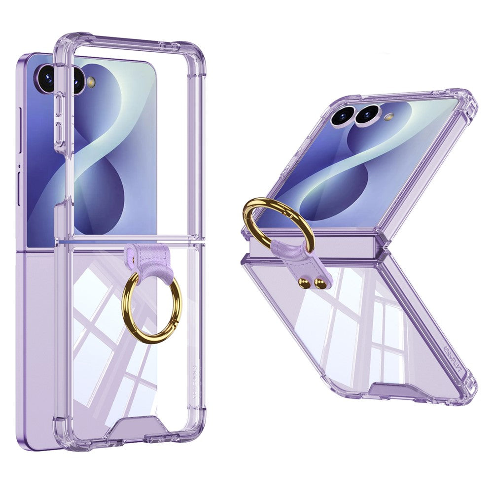For Samsung Galaxy Z Flip8 Case Airbag Drop Proof TPU Phone Cover with Ring Kickstand