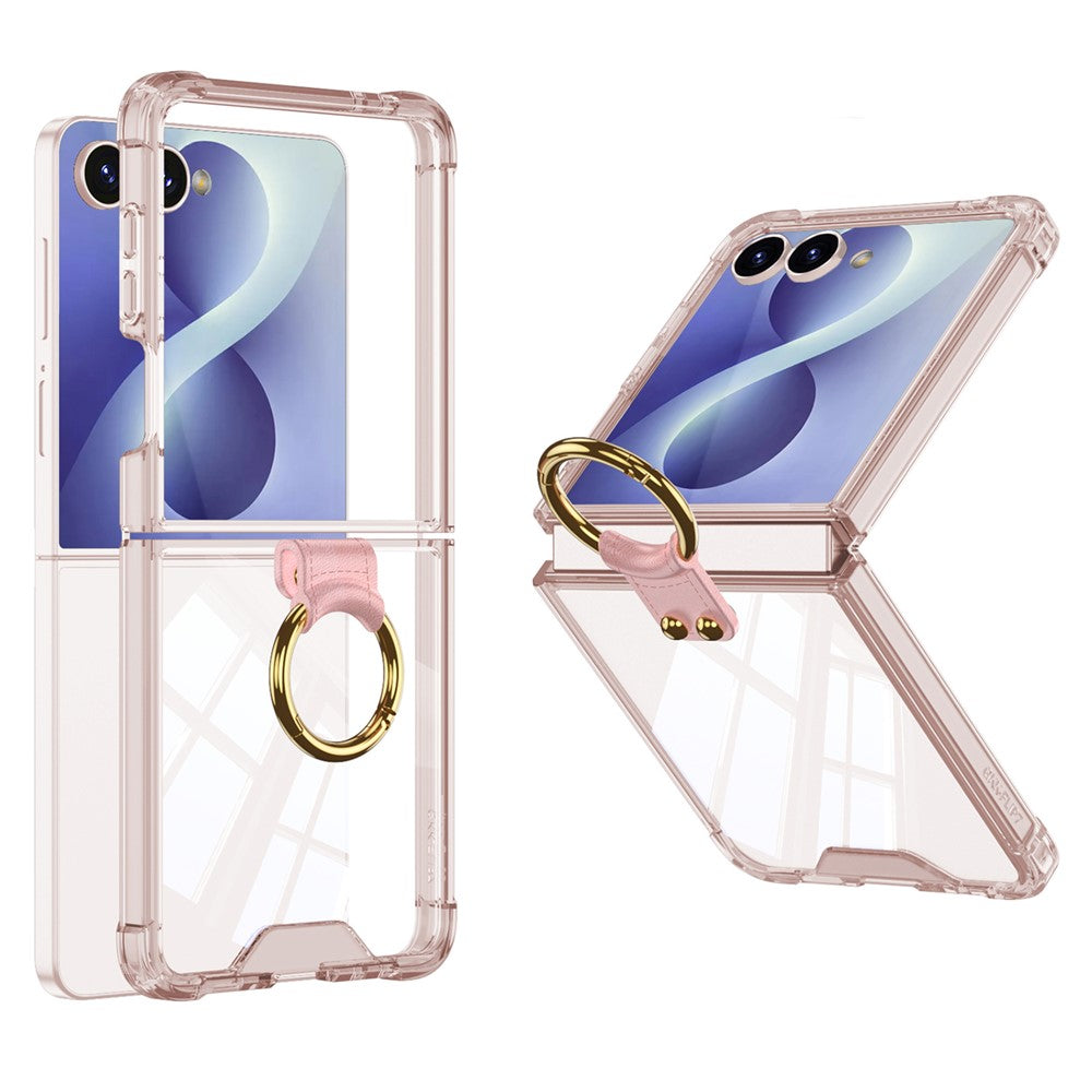 For Samsung Galaxy Z Flip8 Case Airbag Drop Proof TPU Phone Cover with Ring Kickstand