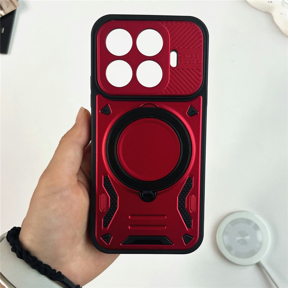 Xiaomi 17T – Magnetische Handyhülle aus Metall, Kunststoff und TPU, mit Ständer, stoßfest