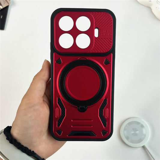 Xiaomi 17T – Magnetische Handyhülle aus Metall, Kunststoff und TPU, mit Ständer, stoßfest
