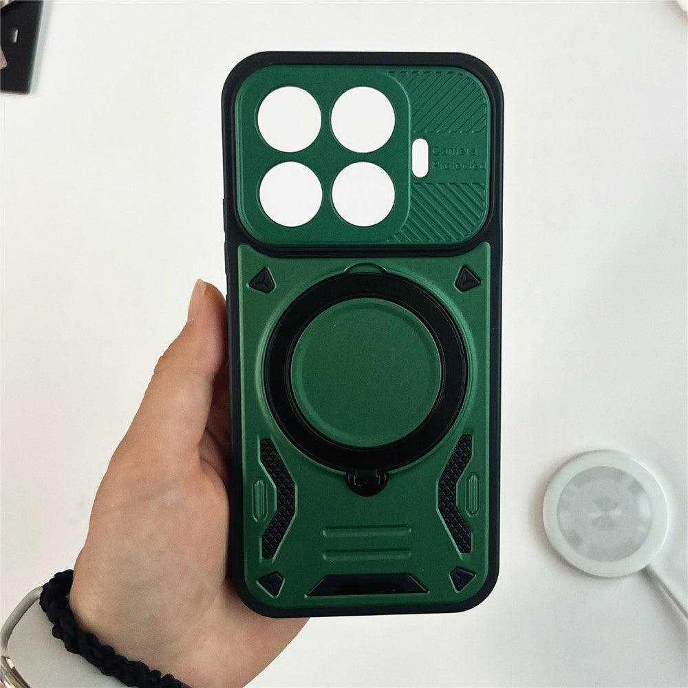 Xiaomi 17T – Magnetische Handyhülle aus Metall, Kunststoff und TPU, mit Ständer, stoßfest