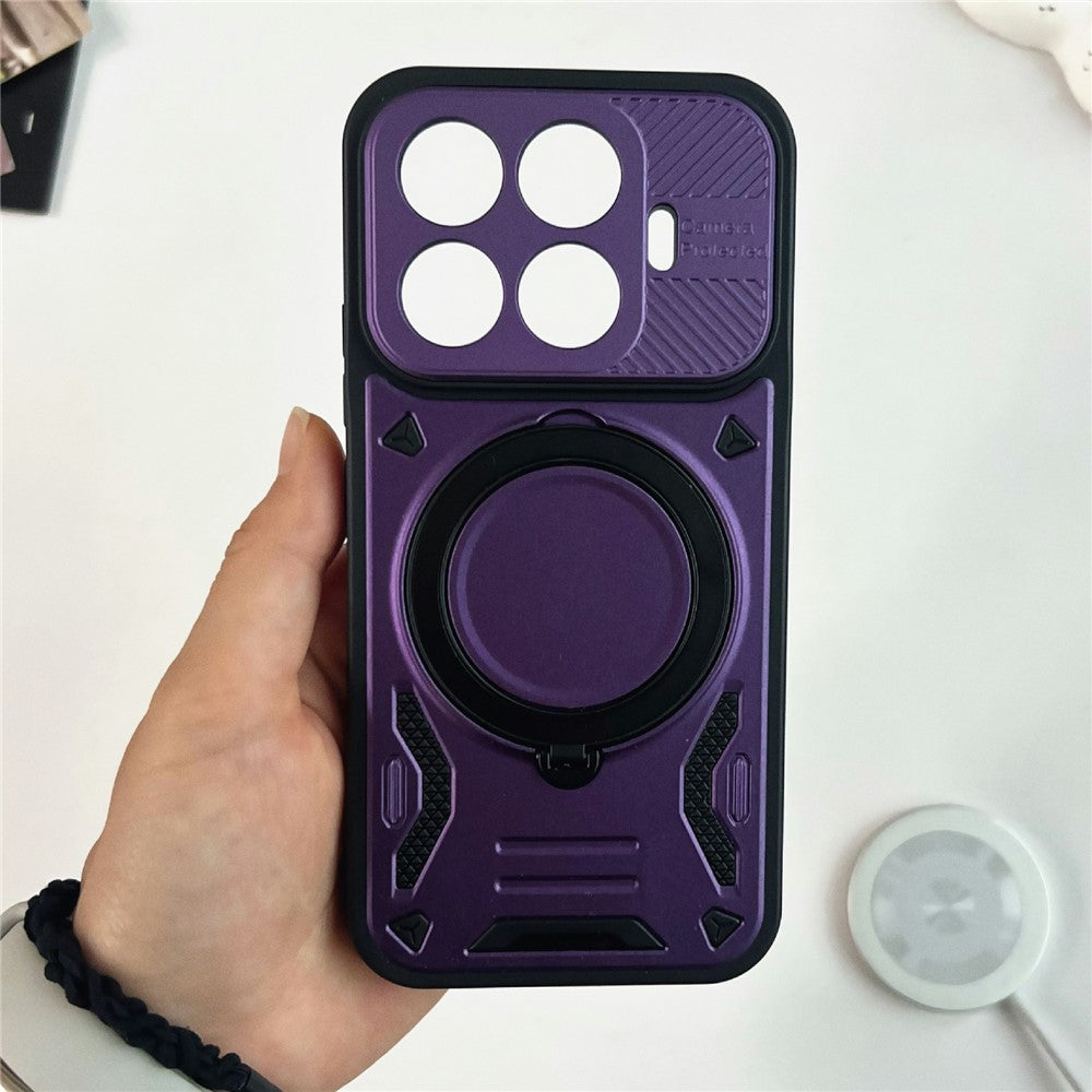 Xiaomi 17T – Magnetische Handyhülle aus Metall, Kunststoff und TPU, mit Ständer, stoßfest