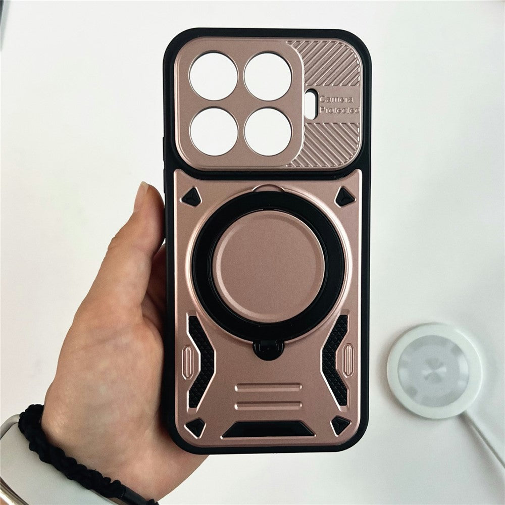 Xiaomi 17T – Magnetische Handyhülle aus Metall, Kunststoff und TPU, mit Ständer, stoßfest
