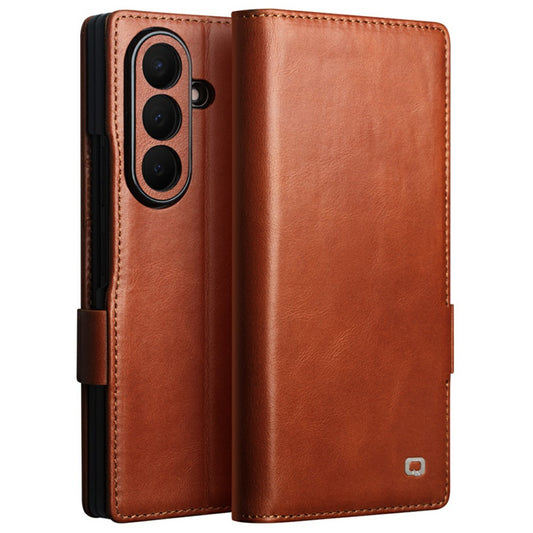 Galaxy Z Fold8 Ultra – Wallet-Handyhülle aus echtem Rindsleder und PC, mit Ständer