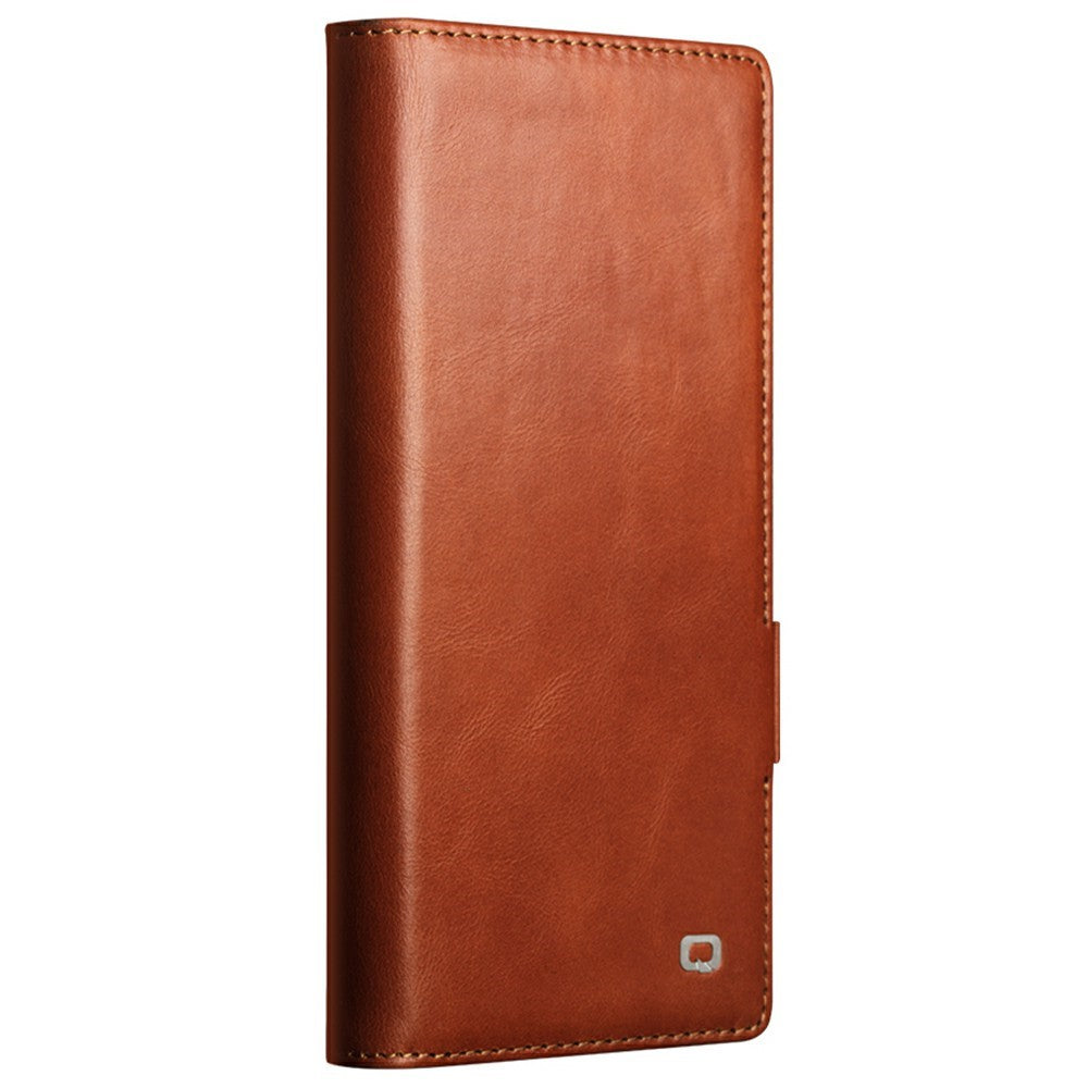 QIALINO for Samsung Galaxy Z Fold8 Ultra Case Oil-Waxed Genuine Cow Leather Flip Stand Wallet Phone Cover
