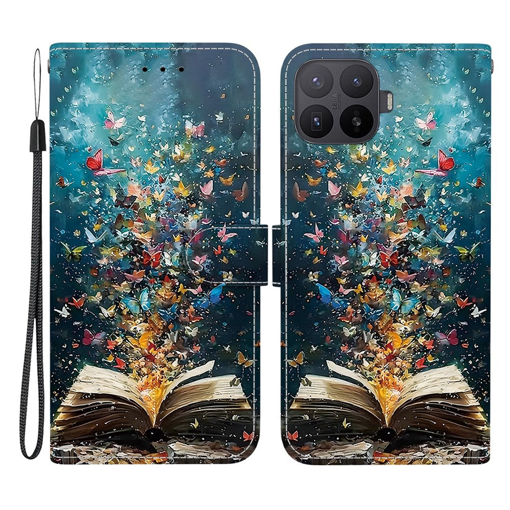 Xiaomi 17T Pro – Wallet-Handyhülle aus PU-Leder und TPU, mit Ständer, mit Handschlaufe, mit Motivdruck
