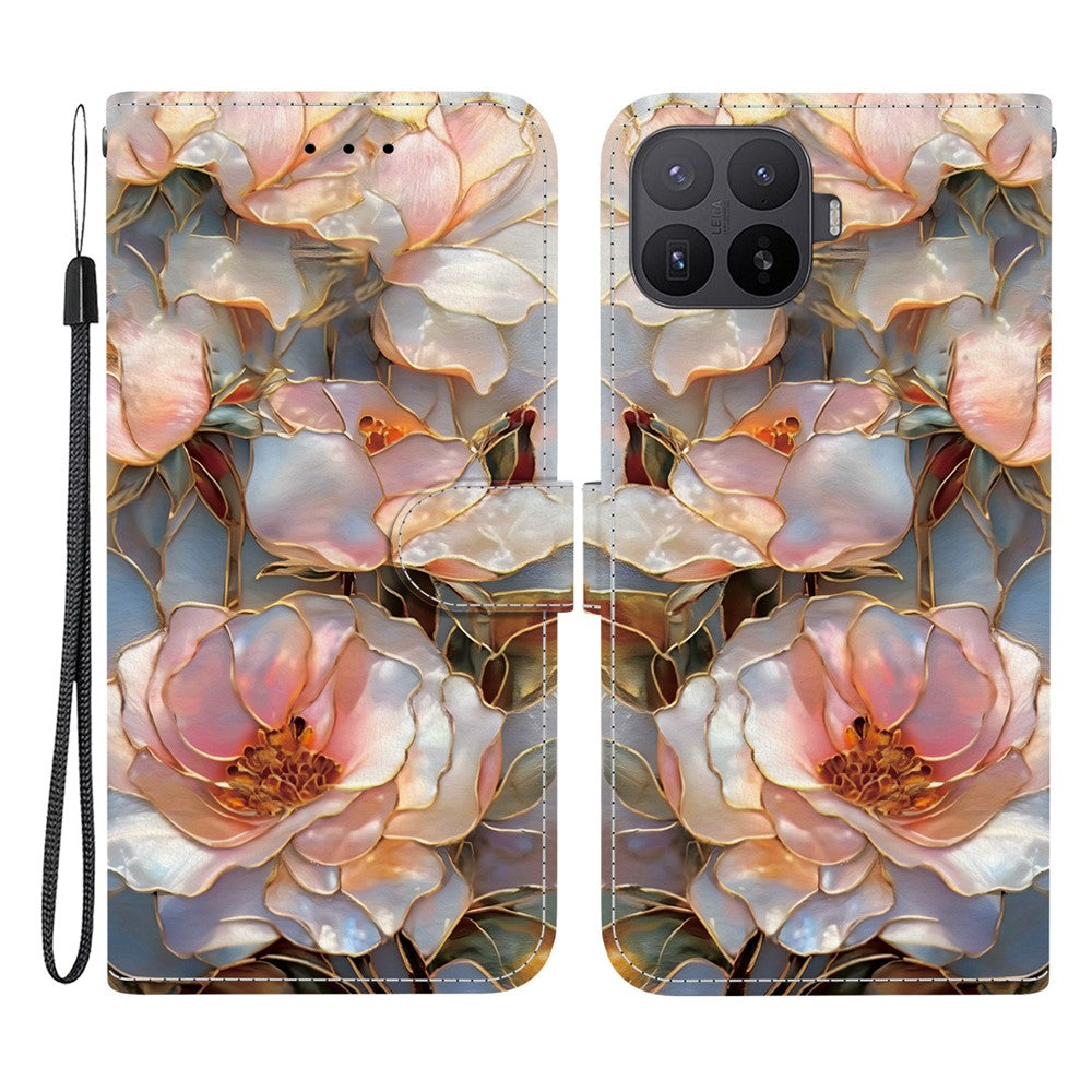 Xiaomi 17T Pro – Wallet-Handyhülle aus PU-Leder und TPU, mit Ständer, mit Handschlaufe, mit Motivdruck