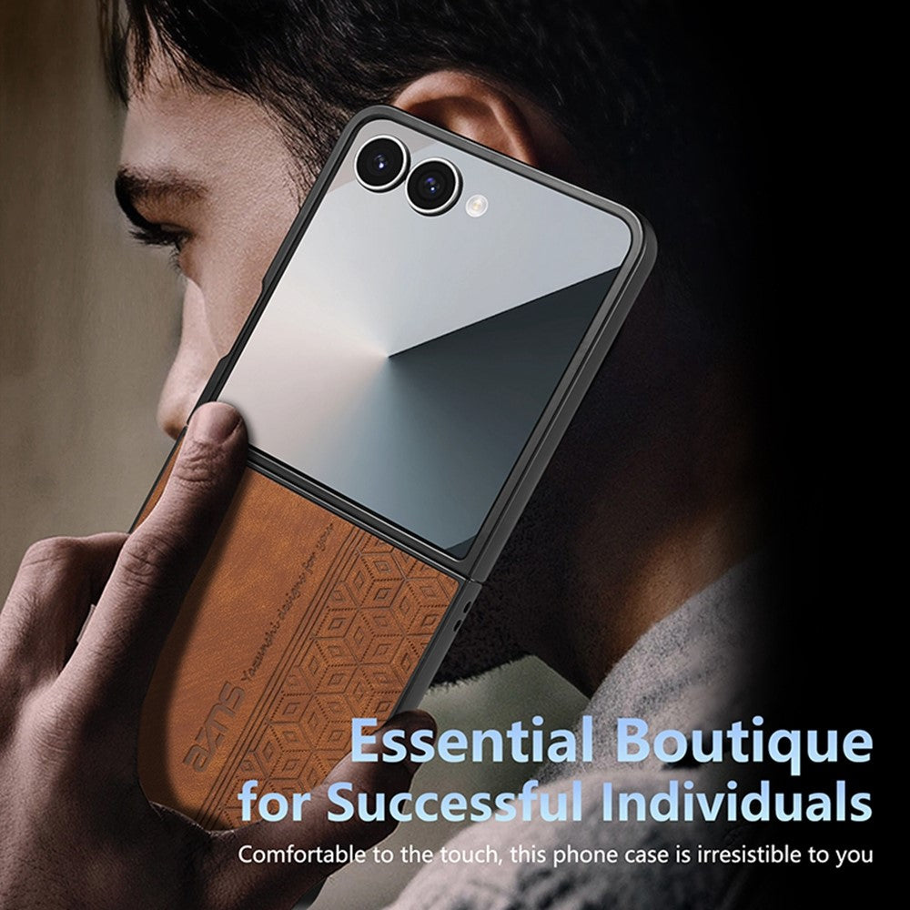 AZNS For Samsung Galaxy Z Flip8 Champion Edition Case PU Leather Covered TPU Phone Protective Cover