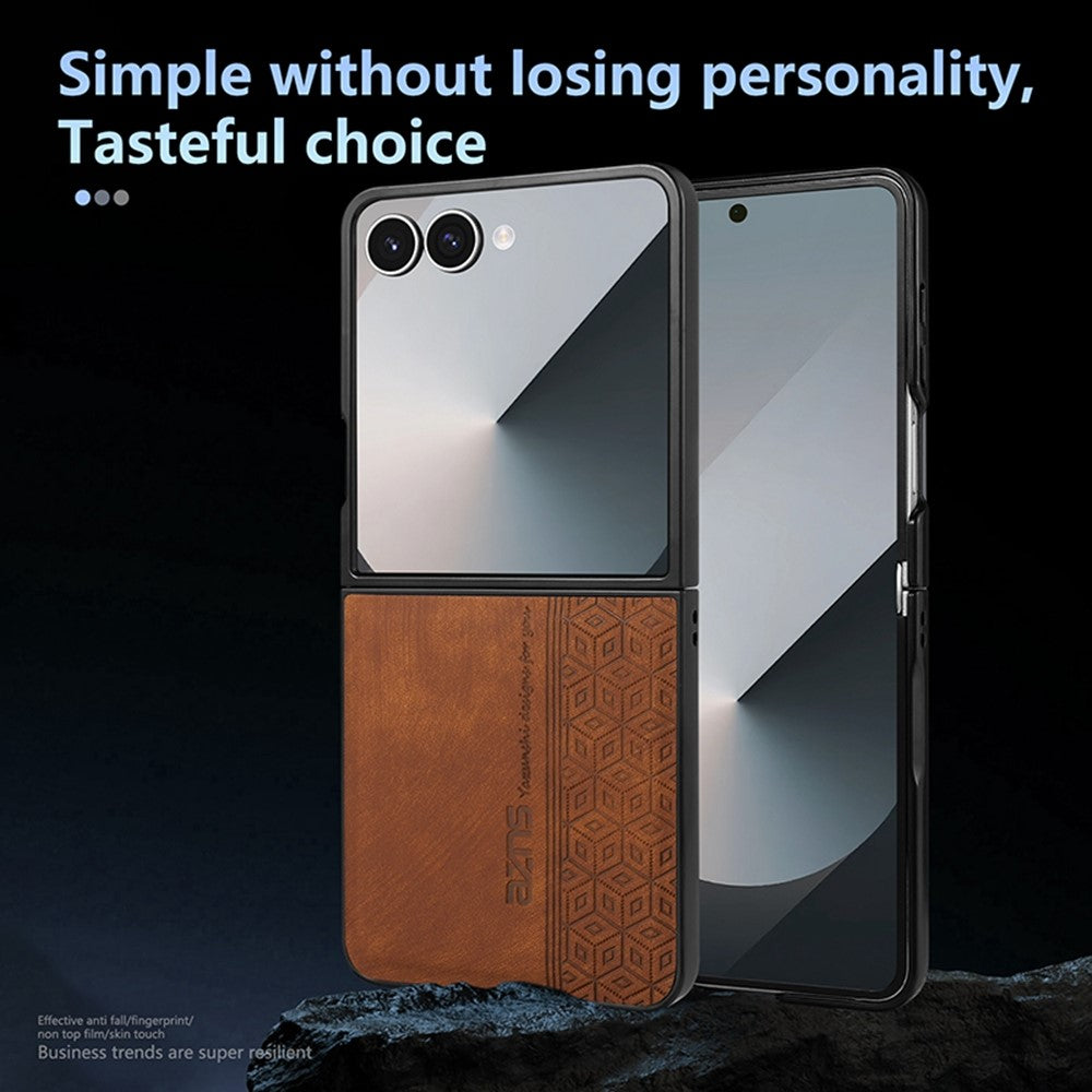 AZNS For Samsung Galaxy Z Flip8 Champion Edition Case PU Leather Covered TPU Phone Protective Cover