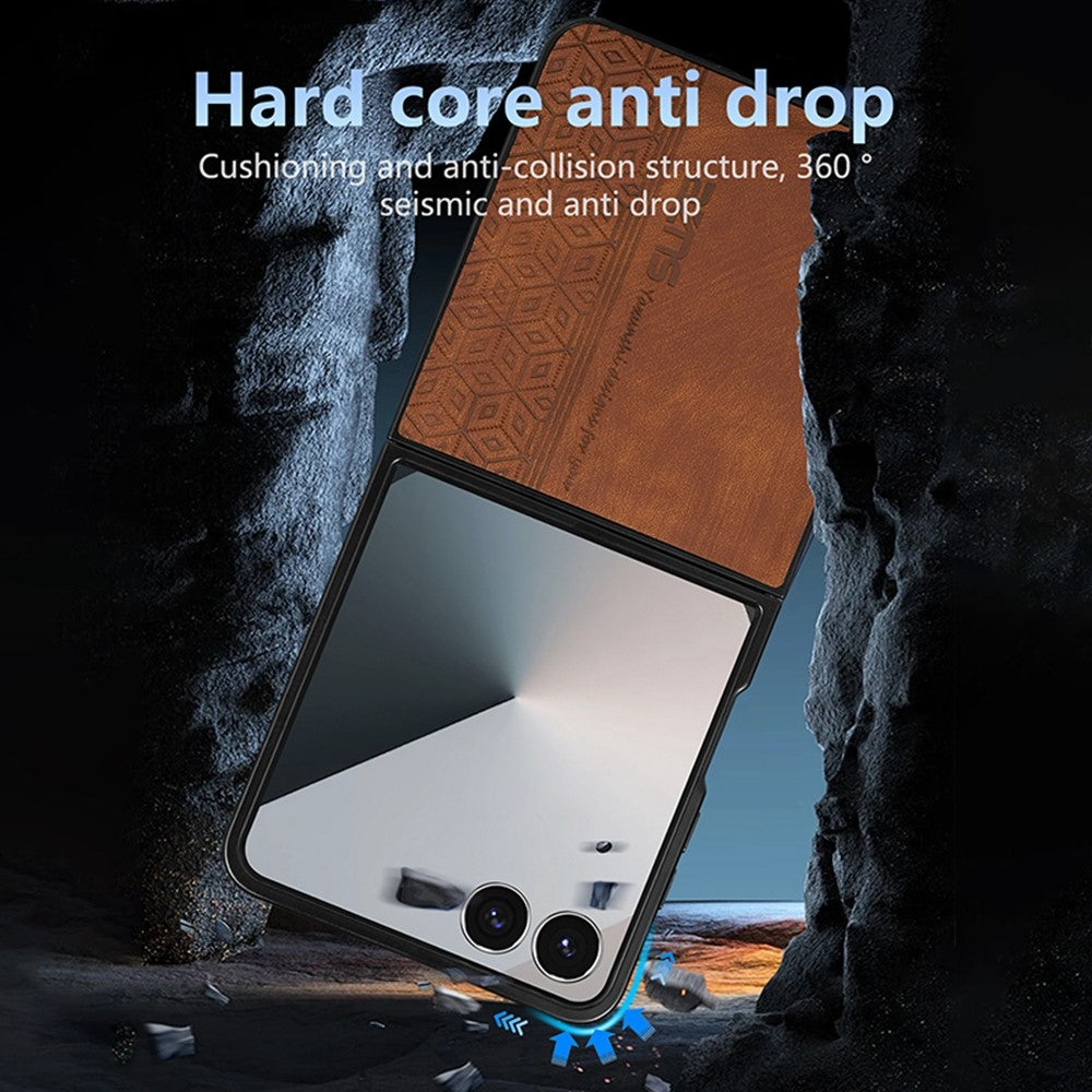 AZNS For Samsung Galaxy Z Flip8 Champion Edition Case PU Leather Covered TPU Phone Protective Cover