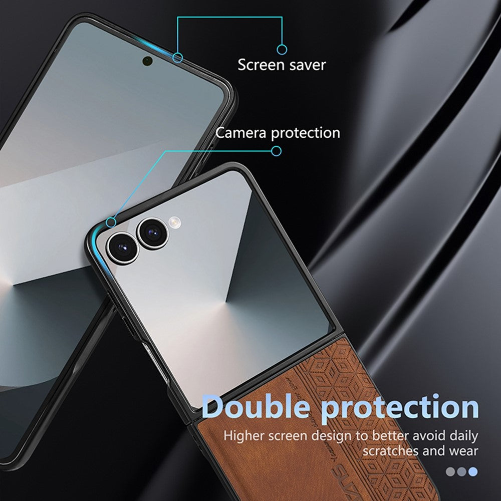 AZNS For Samsung Galaxy Z Flip8 Champion Edition Case PU Leather Covered TPU Phone Protective Cover