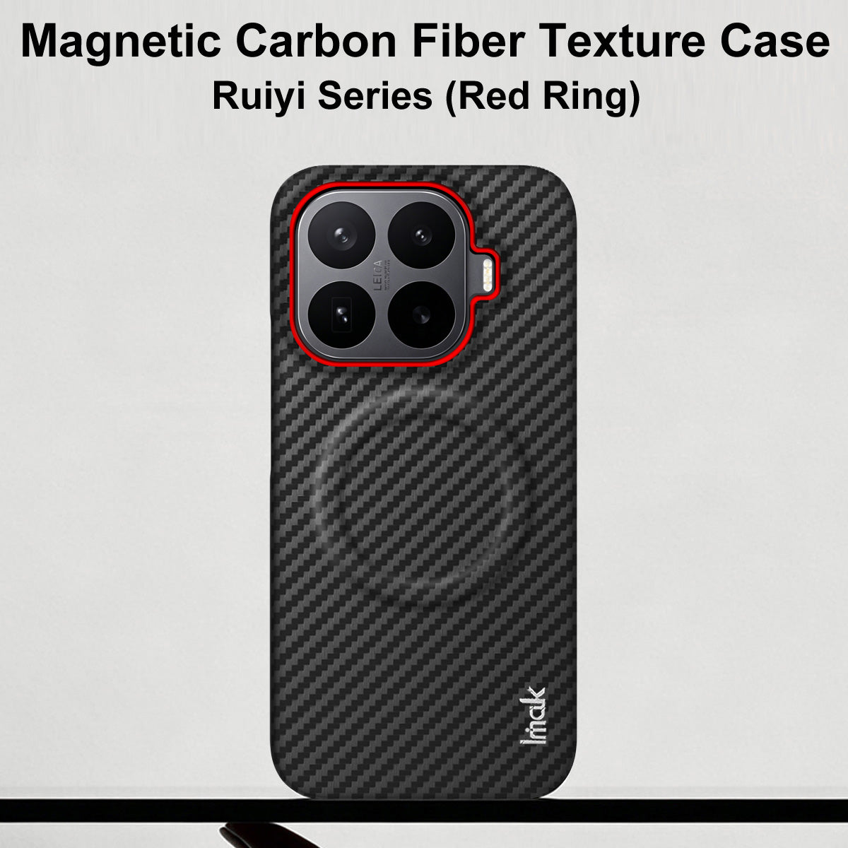 Xiaomi 17T Pro – Magnetische Handyhülle aus Kunststoff und PU-Leder, in Carbonfaser-Optik