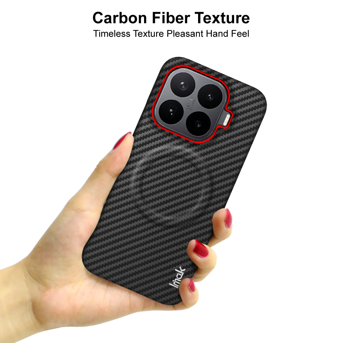 Xiaomi 17T Pro – Magnetische Handyhülle aus Kunststoff und PU-Leder, in Carbonfaser-Optik
