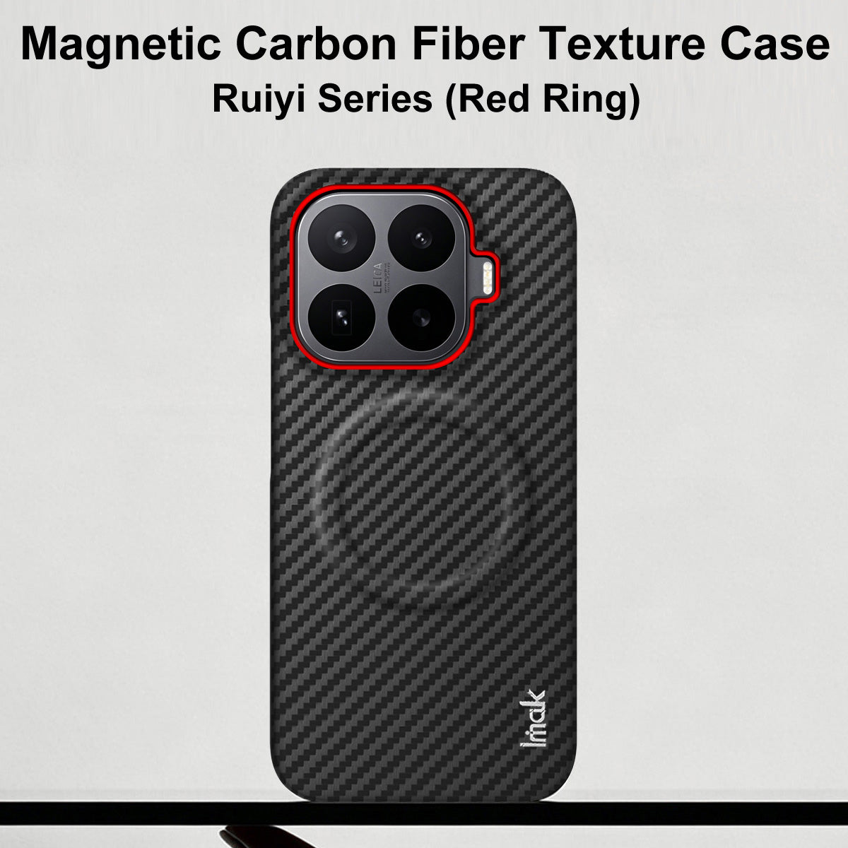 Xiaomi 17T – Magnetische Handyhülle aus Kunststoff und PU-Leder, in Carbonfaser-Optik