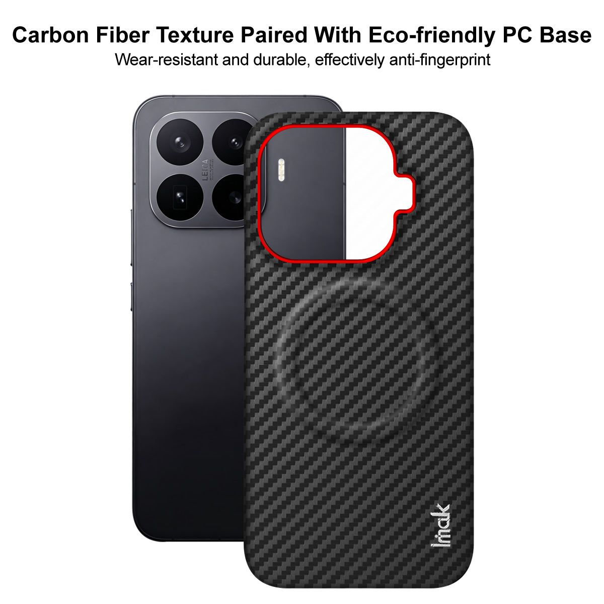 Xiaomi 17T – Magnetische Handyhülle aus Kunststoff und PU-Leder, in Carbonfaser-Optik
