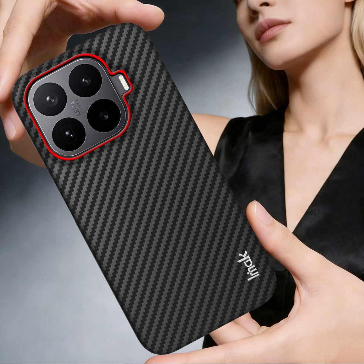 Xiaomi 17T – Handyhülle aus PC und PU-Leder, in Carbonfaser-Optik