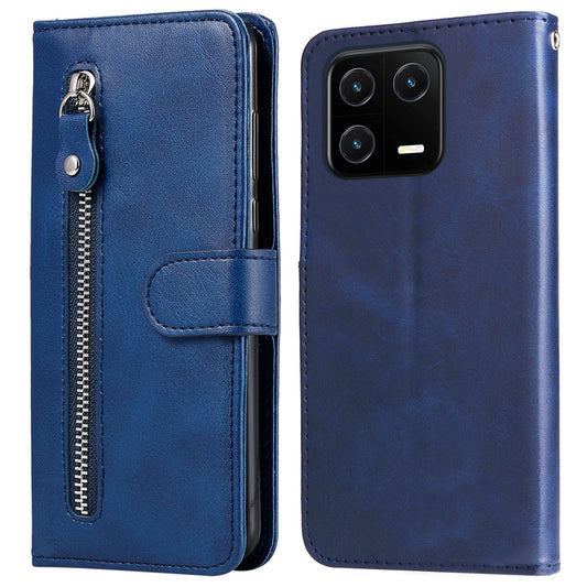 Xiaomi 13 Handyhülle – PU-Lederhüllen mit Reißverschlusstasche, Brieftasche, , Ständer