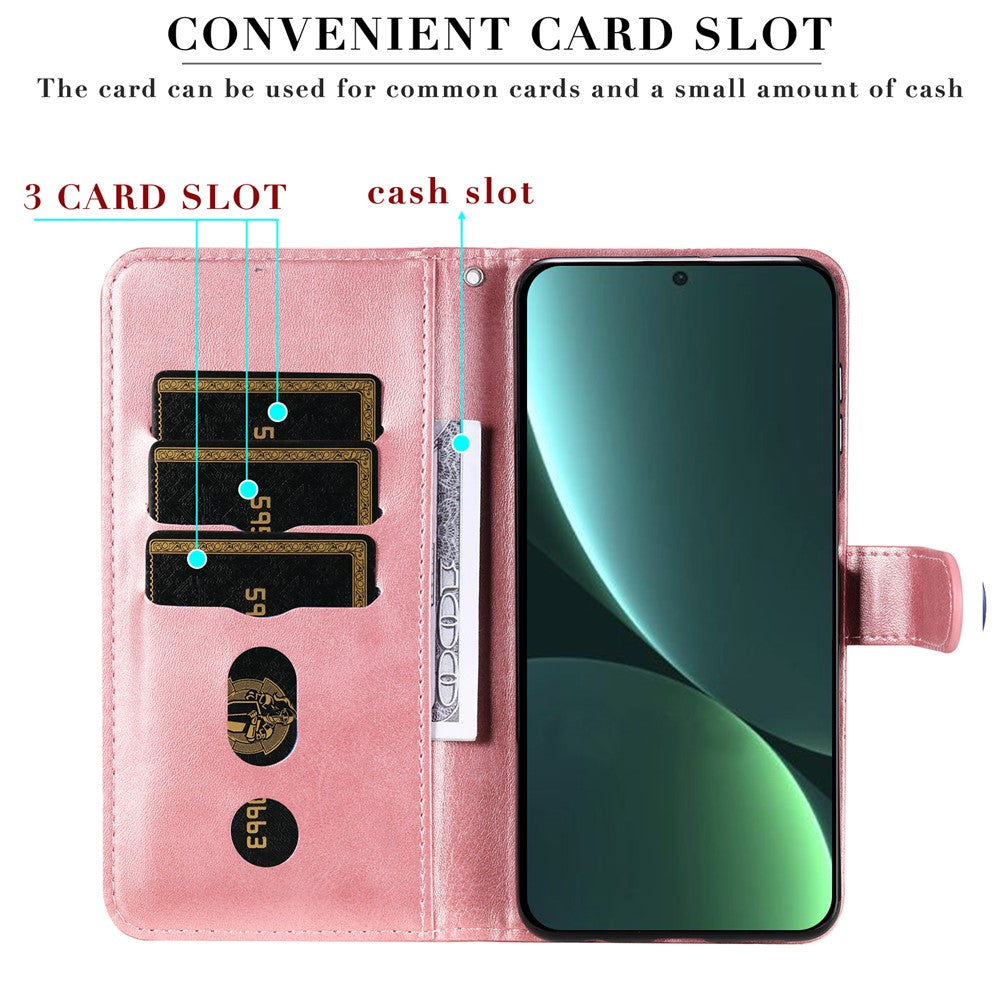 For Xiaomi 13 PU Leather Cases with Zipper Pocket Wallet Phone Cover Stand