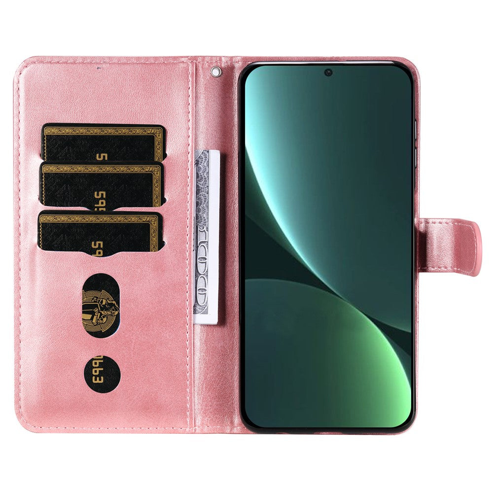 For Xiaomi 13 PU Leather Cases with Zipper Pocket Wallet Phone Cover Stand