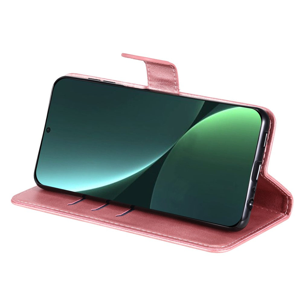 For Xiaomi 13 PU Leather Cases with Zipper Pocket Wallet Phone Cover Stand