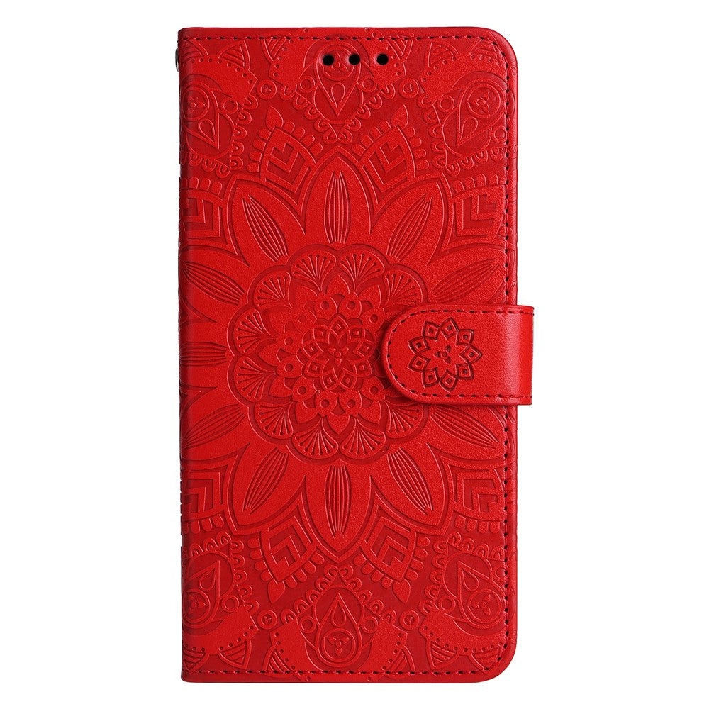 Anti-drop Phone Case For Xiaomi 13 Pro 5G, PU Leather Sunflower Imprinted Stand Wallet Protective Folio Flip Cover with Wrist Strap
